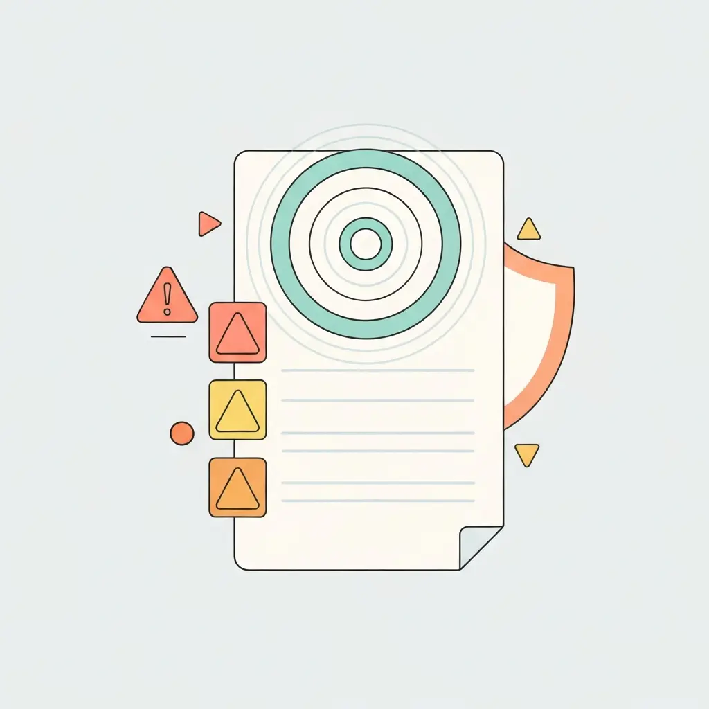 Ilustração de sistema de deteção de IA em contexto académico com indicadores de alerta