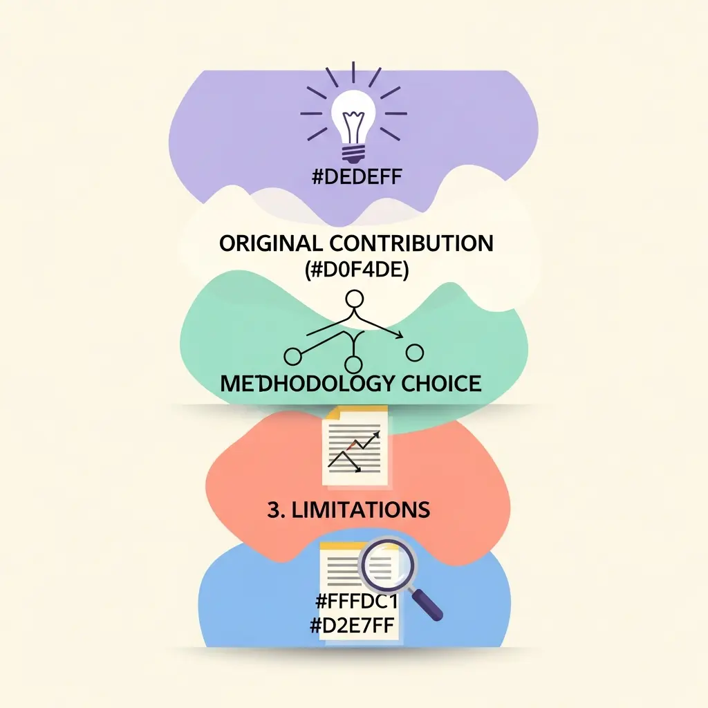 Infográfico visual das 7 perguntas mais frequentes na defesa de tese com ícones representativos de cada questão