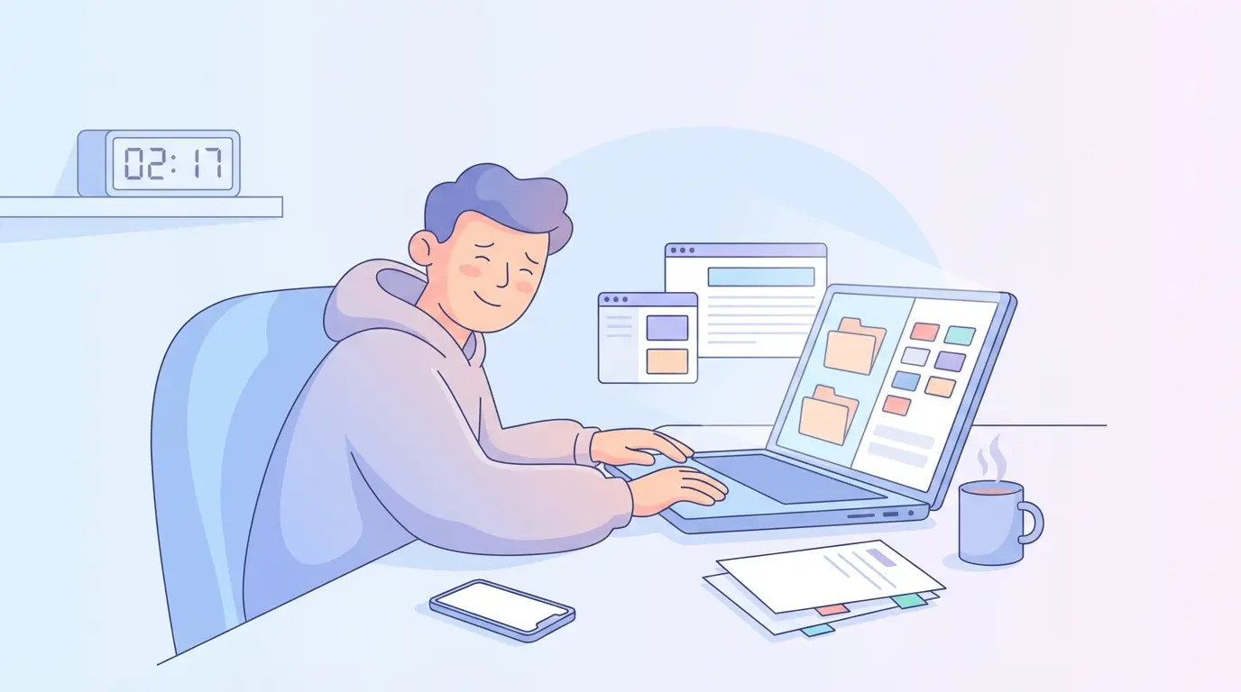 Assistente IA para tese — doutorando a organizar capítulos e citações à noite
