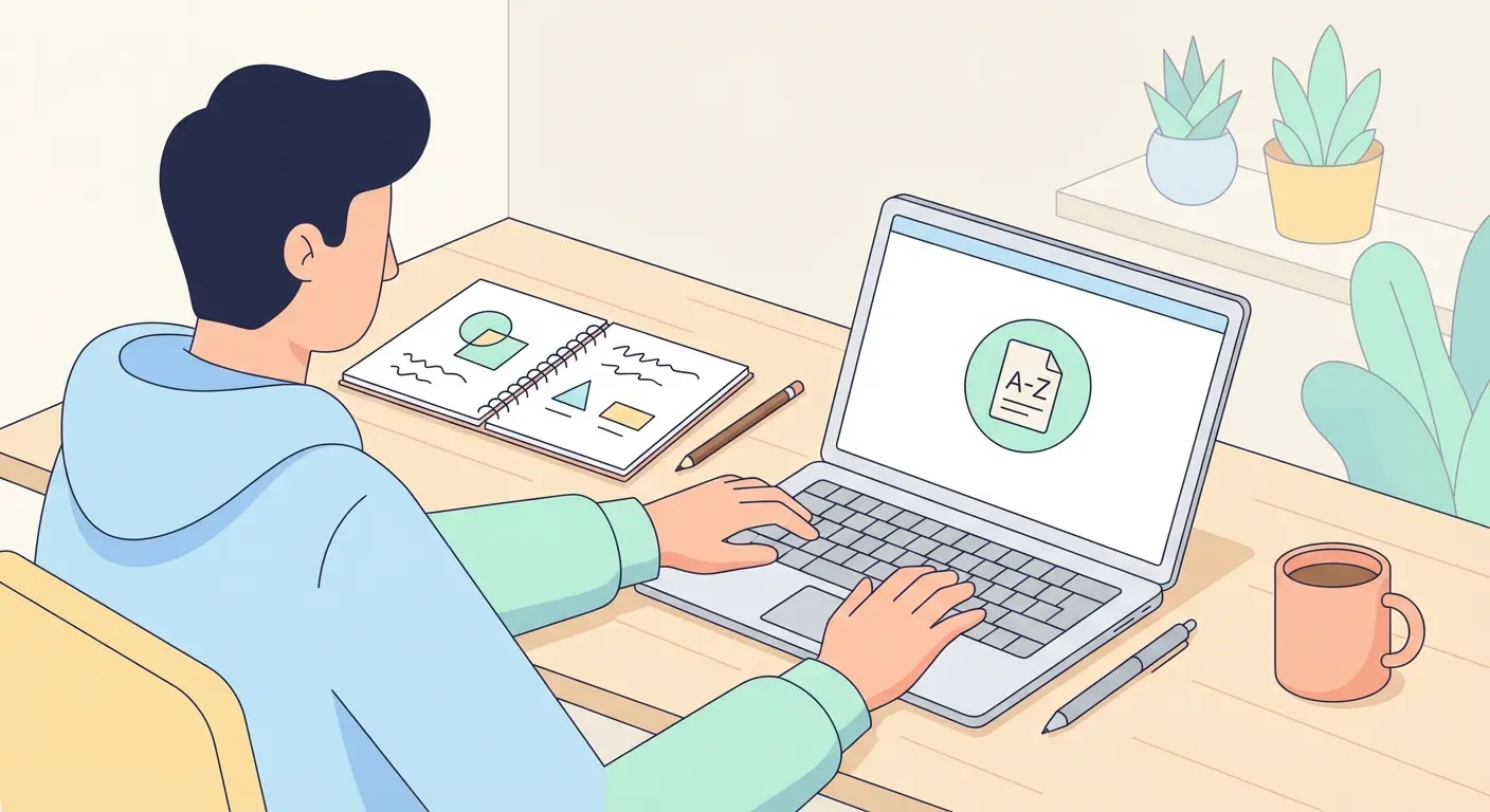 Estudante brasileiro escrevendo a introdução do TCC seguindo as normas ABNT, com notebook aberto e caderno com anotações