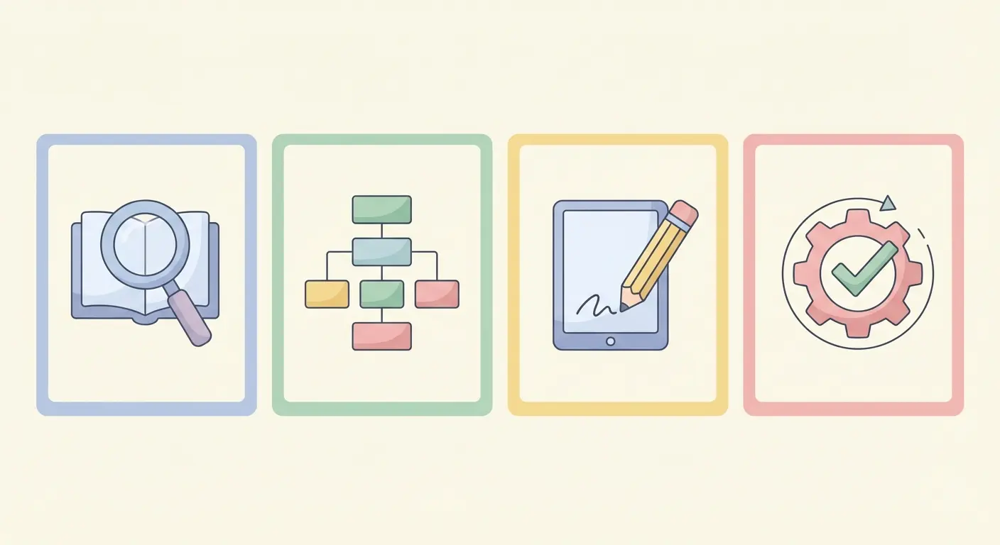 Cronograma visual de 4 semanas para fazer TCC: pesquisa, estrutura, escrita e revisão