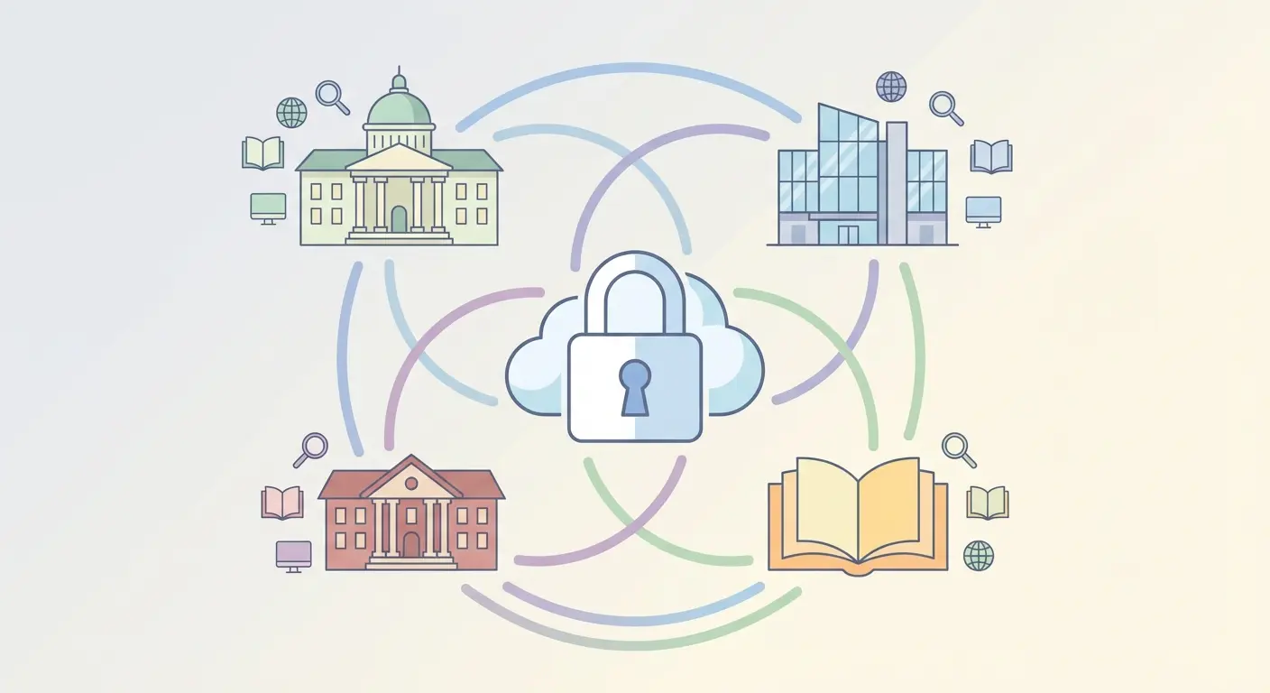 Login institucional à b-on através de acesso federado Shibboleth e SAML com múltiplas universidades portuguesas conectadas a um sistema central de autenticação.