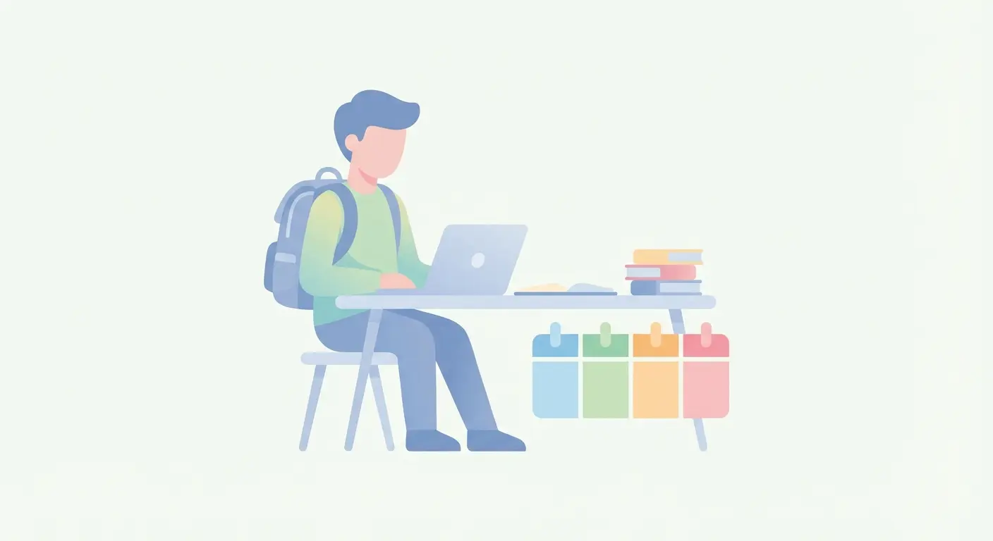 Estudante brasileiro organizando plano de TCC em 30 dias com calendário e notebook