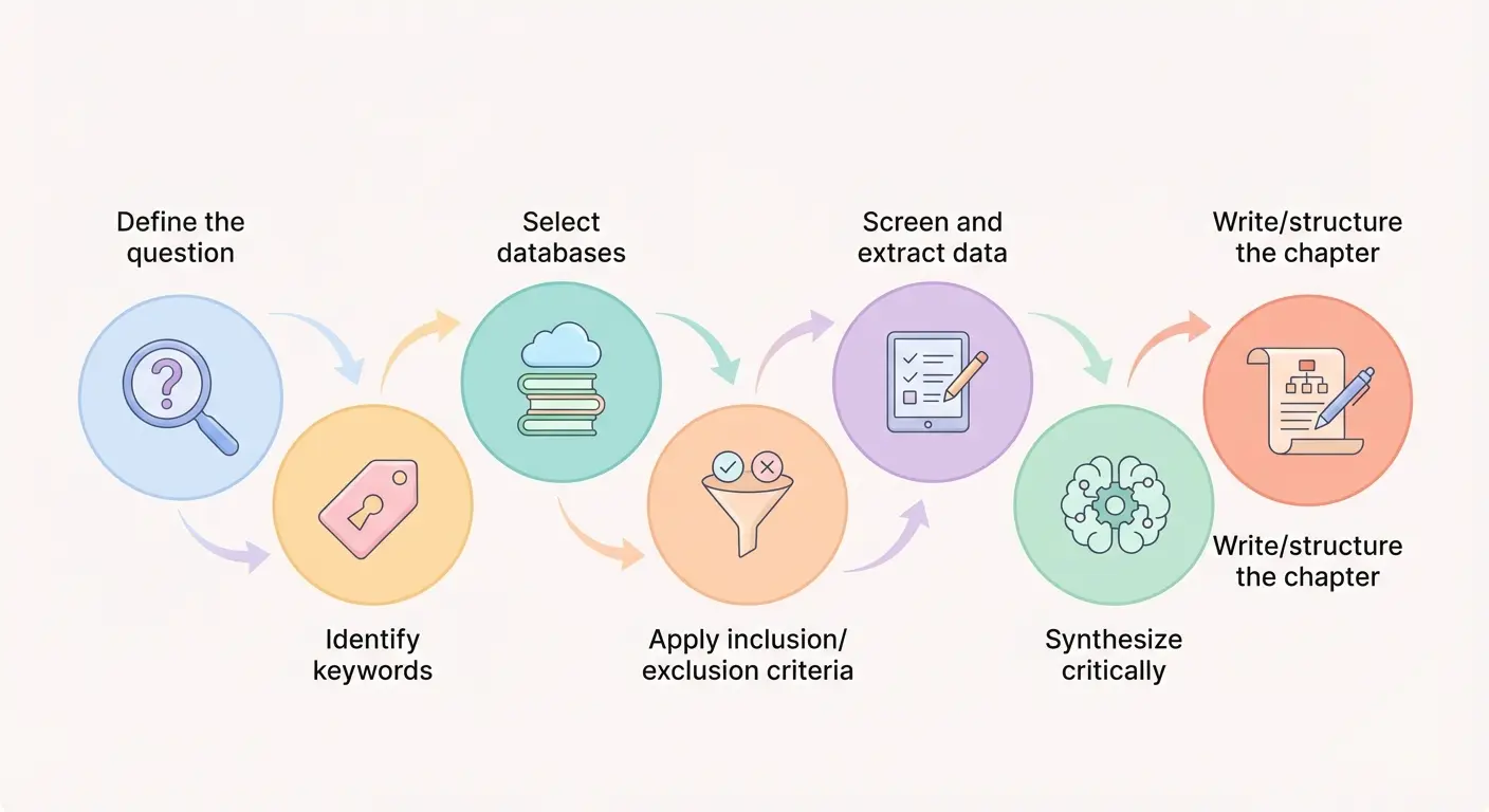 Sete etapas de como fazer revisão de literatura: da formulação da questão de investigação à redação e estruturação do capítulo