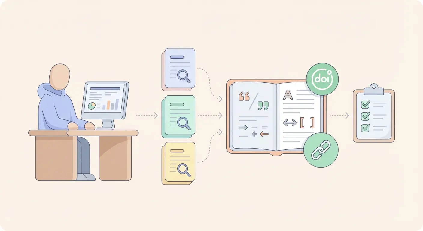 Fluxo de trabalho para citar artigos científicos com normas de citação APA e revisão de literatura