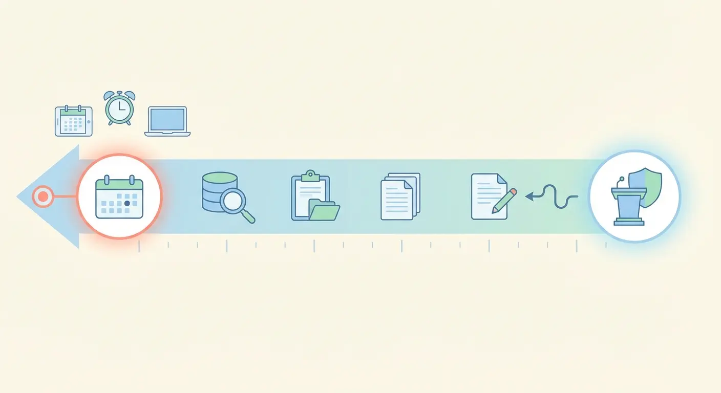 Cronograma reverso da tese — como planear da defesa até agora, com marcos de revisão, escrita e recolha de dados