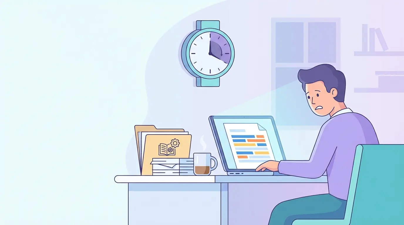 Estudante preocupado em secretária a trabalhar na originalidade da tese — guia 48h para evitar reprovação