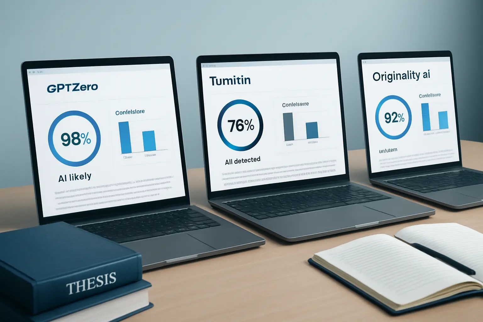 GPTZero vs Turnitin vs Originality.ai 2026: Qual Detetor de IA Usar para Autoverificar a Tese?
