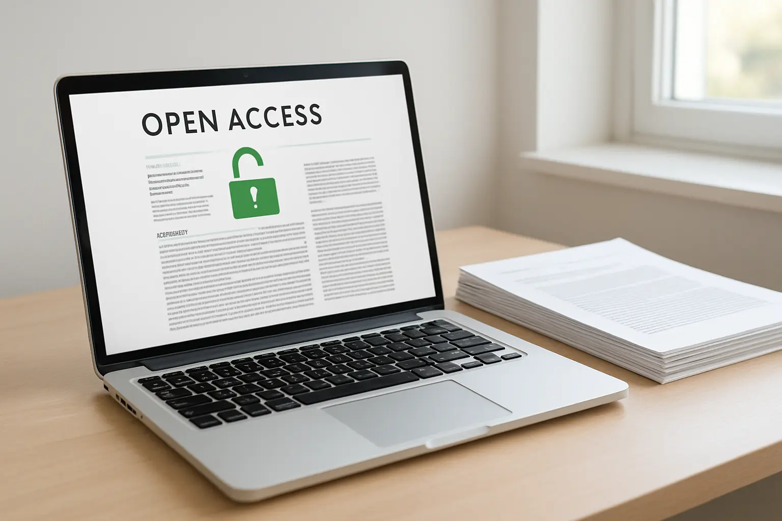 Símbolo de acesso aberto junto a artigos científicos consultados online