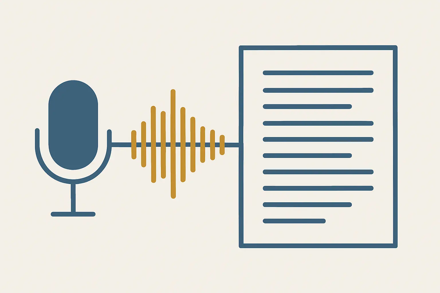 Ilustração editorial da transcrição de áudio de entrevistas em texto para investigação qualitativa