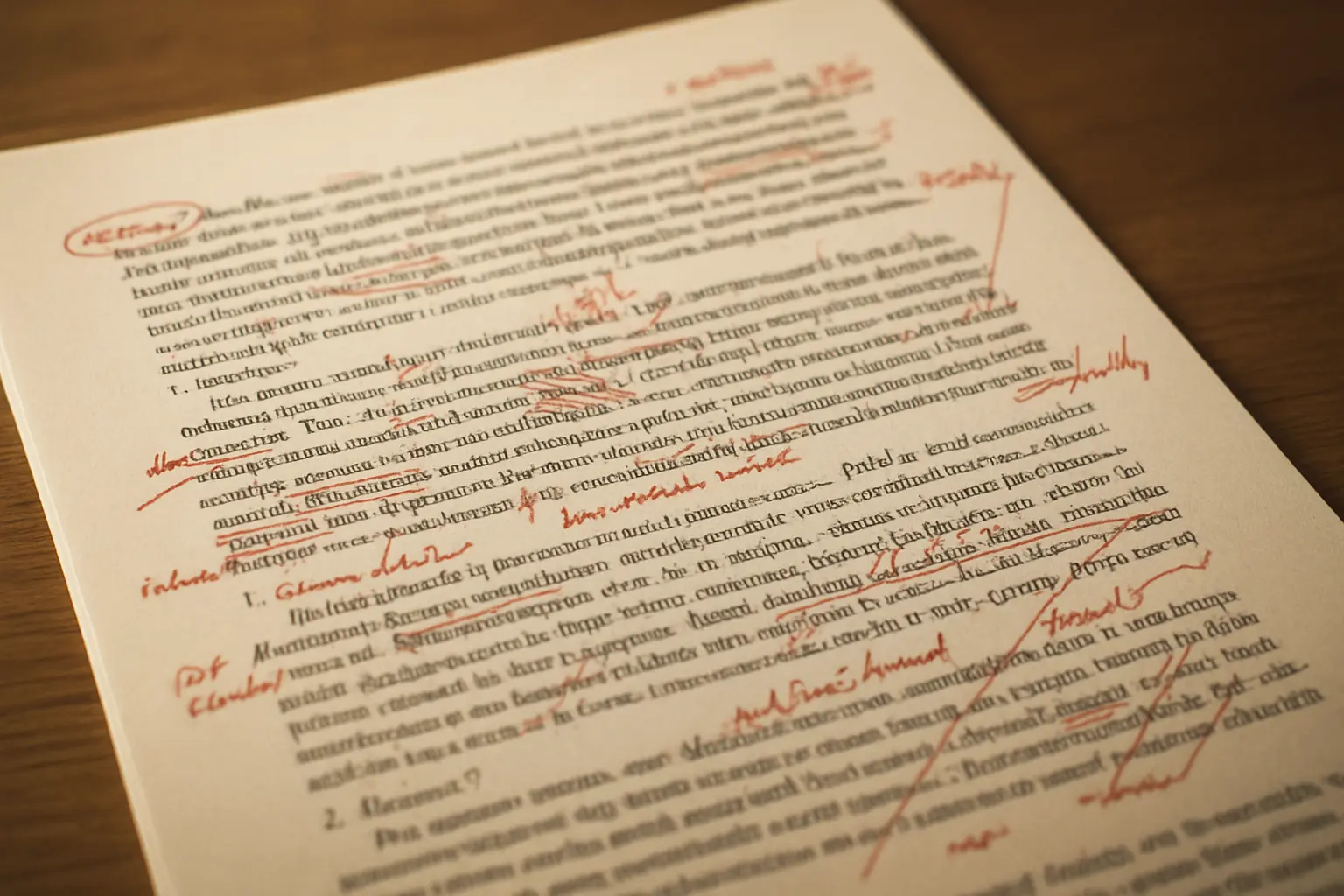 Manuscrito científico com comentários de revisores anotados nas margens