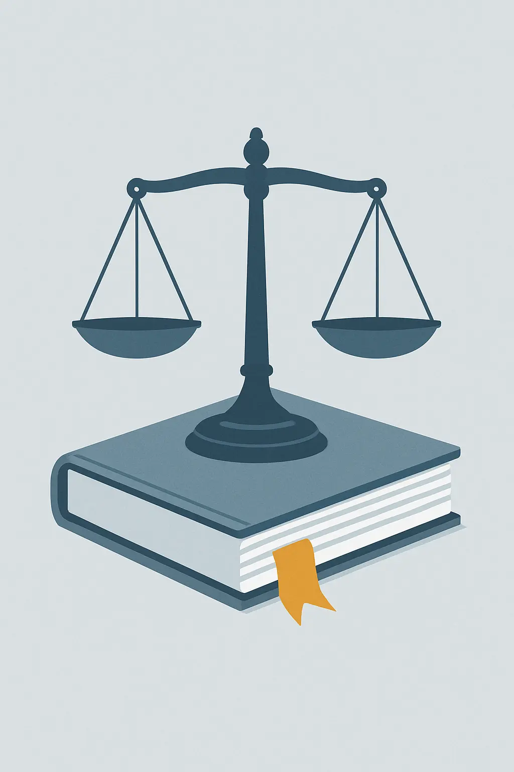 Ilustração de uma balança sobre um manuscrito de tese, representando o peso jurídico do compromisso de honra