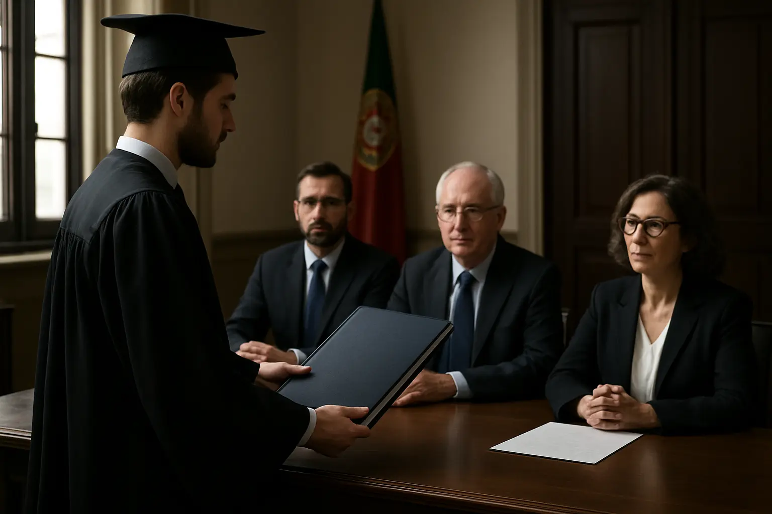 Apresentação de dissertação a um júri académico para um prémio de melhor tese
