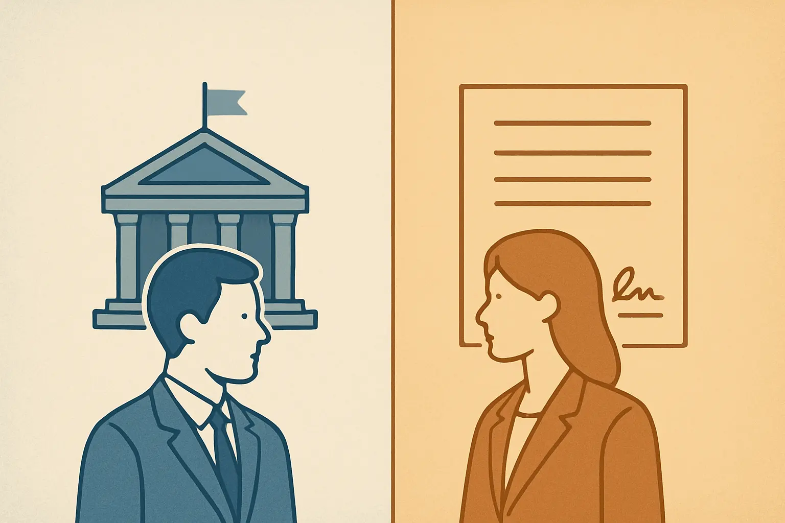 Ilustração comparando os dois caminhos do pós-doutoramento em Portugal: registo institucional e contrato FCT