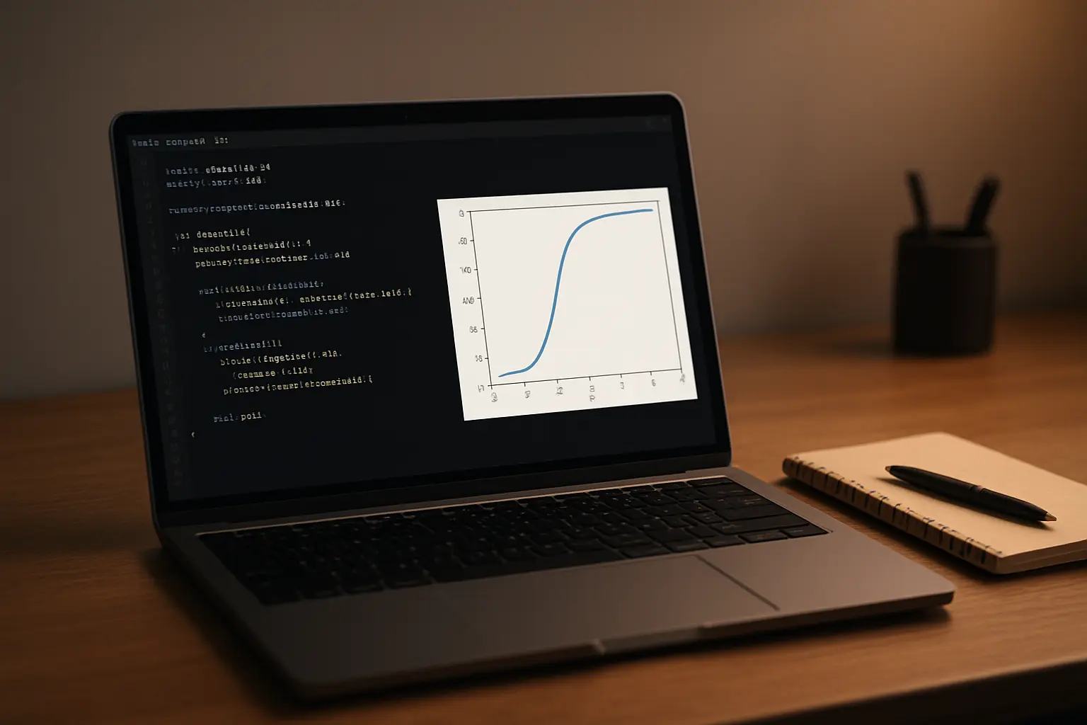 Ecrã com código de análise de dados usado numa tese de engenharia