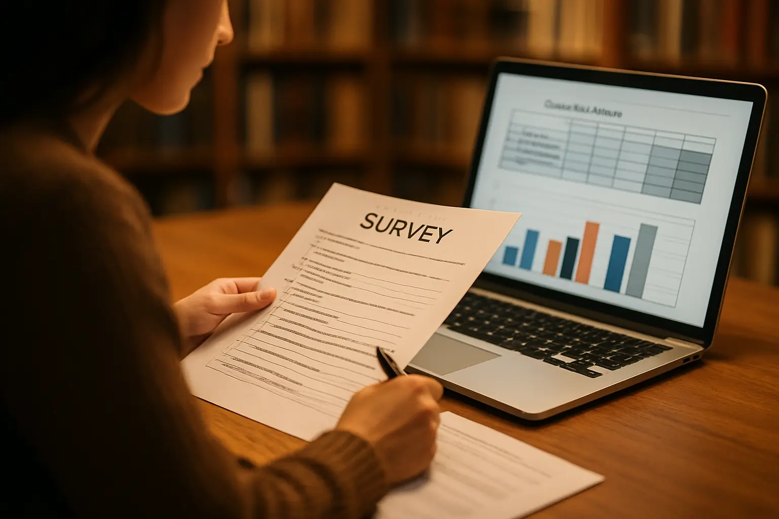 Estudante de Sociologia a analisar uma tabela de contingência e um gráfico de comparação de grupos sociais