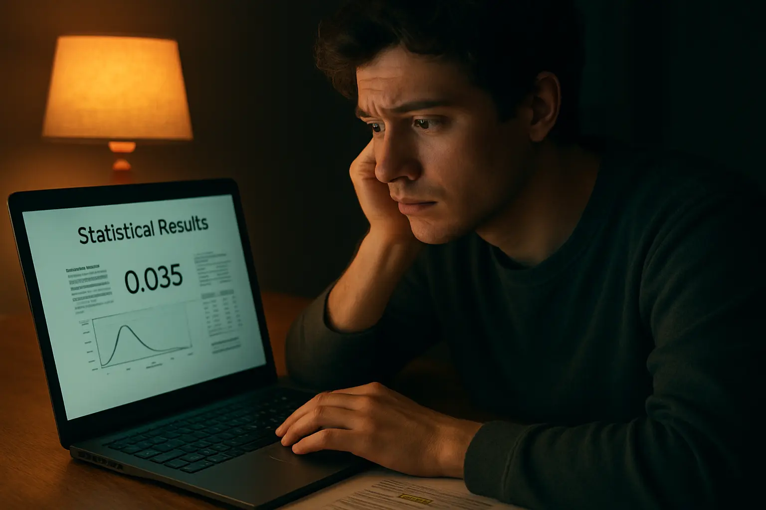 Estudante perante um resultado não significativo na análise da tese
