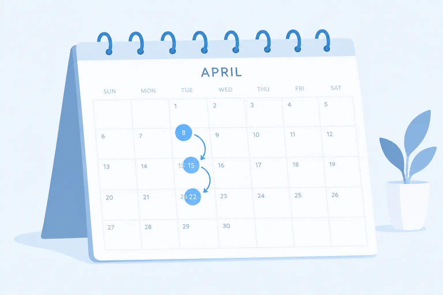 Calendário com prazos assinalados representando os prazos de defesa de dissertação
