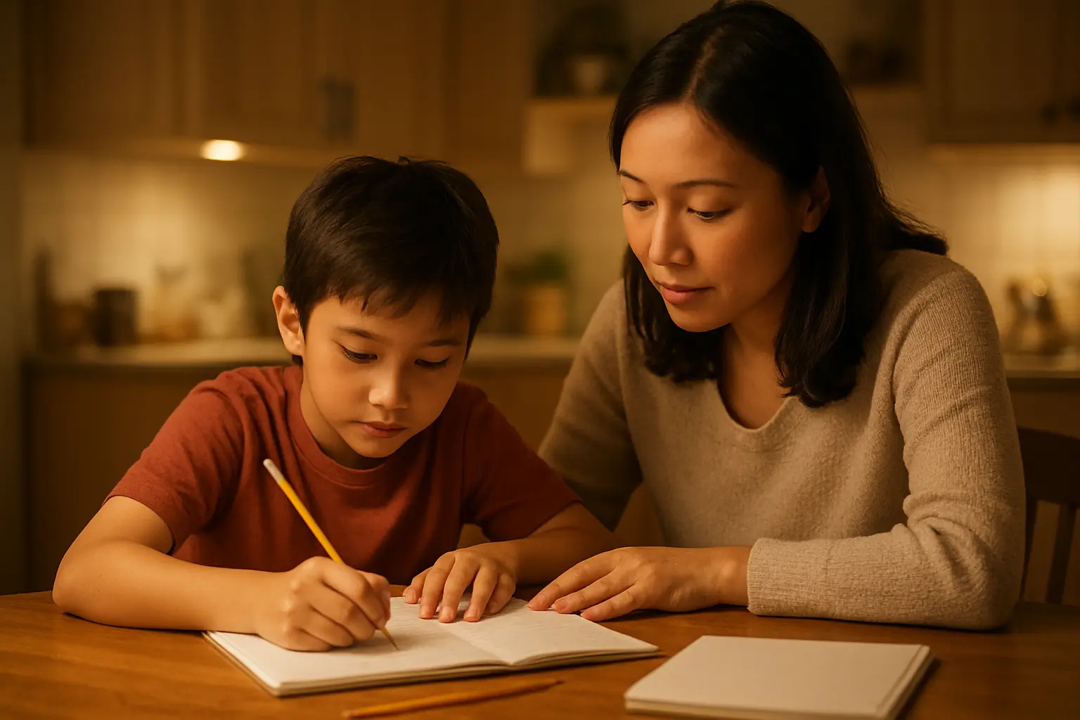 Encarregado de educação a apoiar o estudo do educando em casa