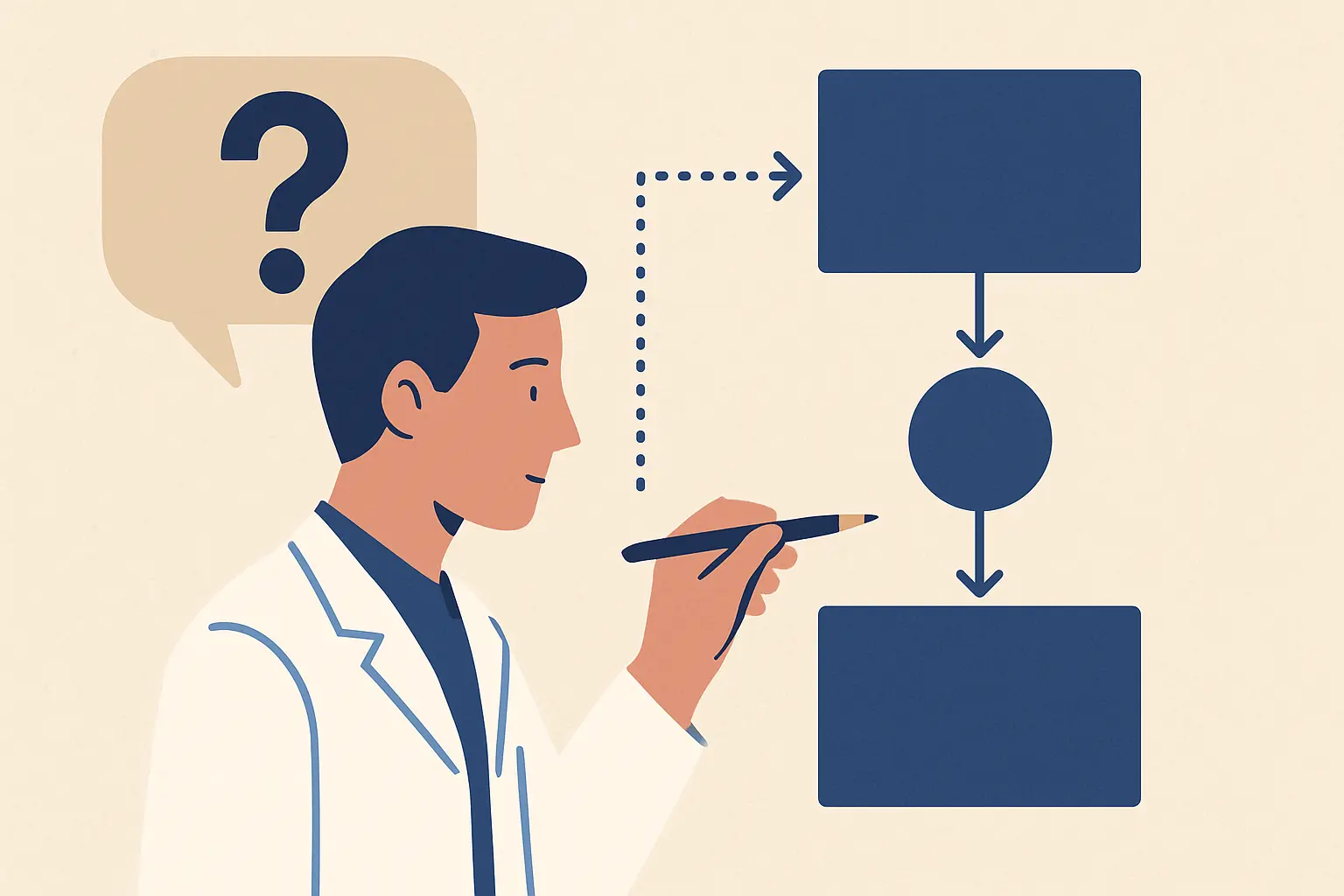 Diagrama a ligar a pergunta de investigação a um enquadramento teórico, representando a transição para uma hipótese testável