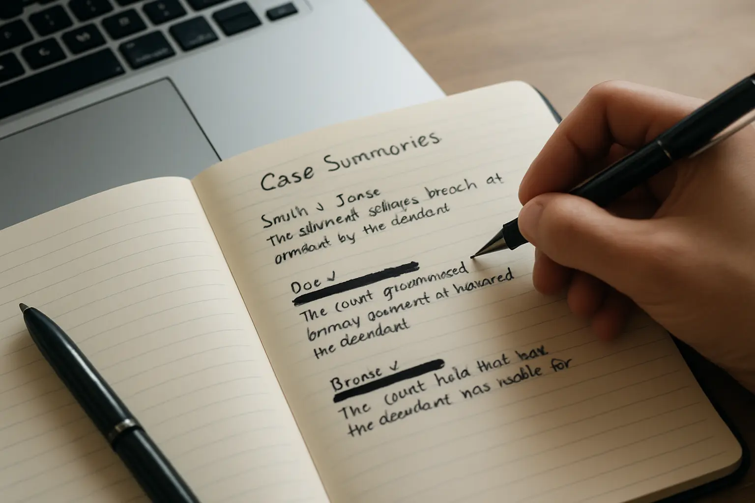 Notas manuscritas com nomes de processos anonimizados para preservar o sigilo profissional