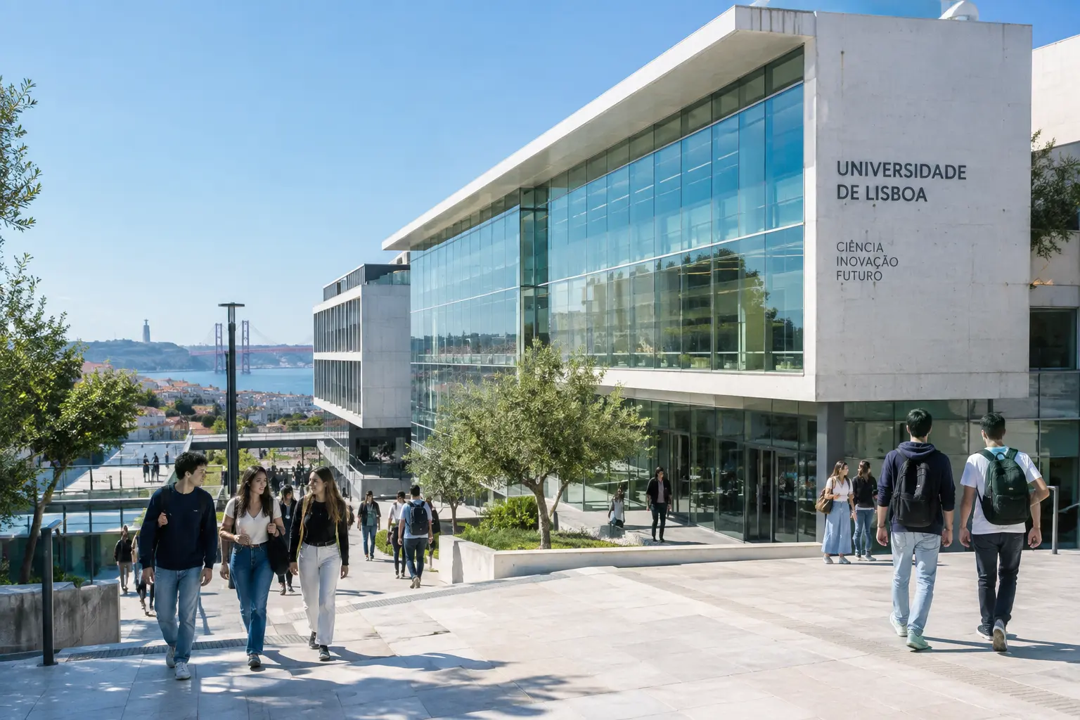 Campus moderno da Faculdade de Ciências e Tecnologia da Universidade NOVA de Lisboa