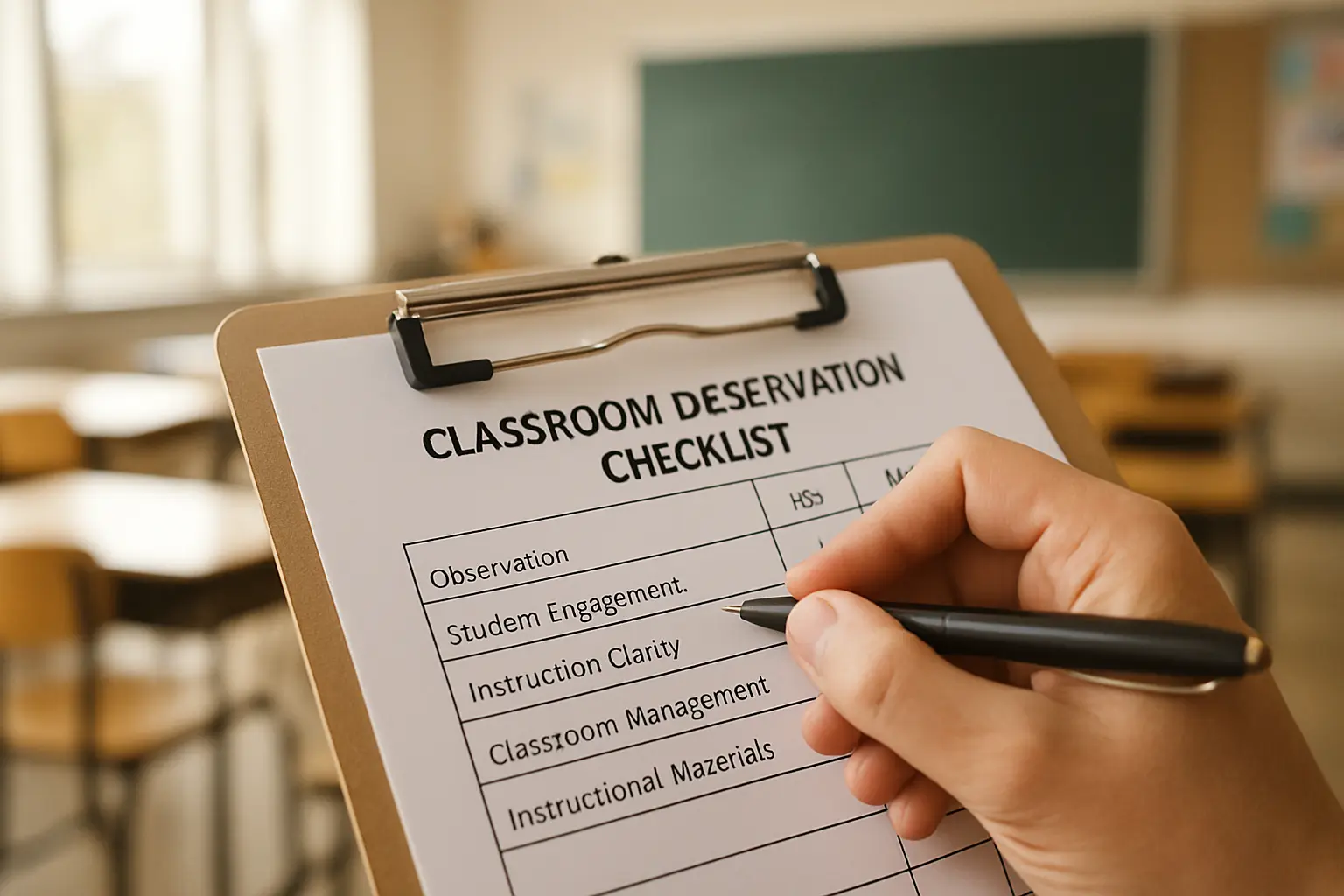 Grelha de observação estruturada a ser preenchida durante uma aula